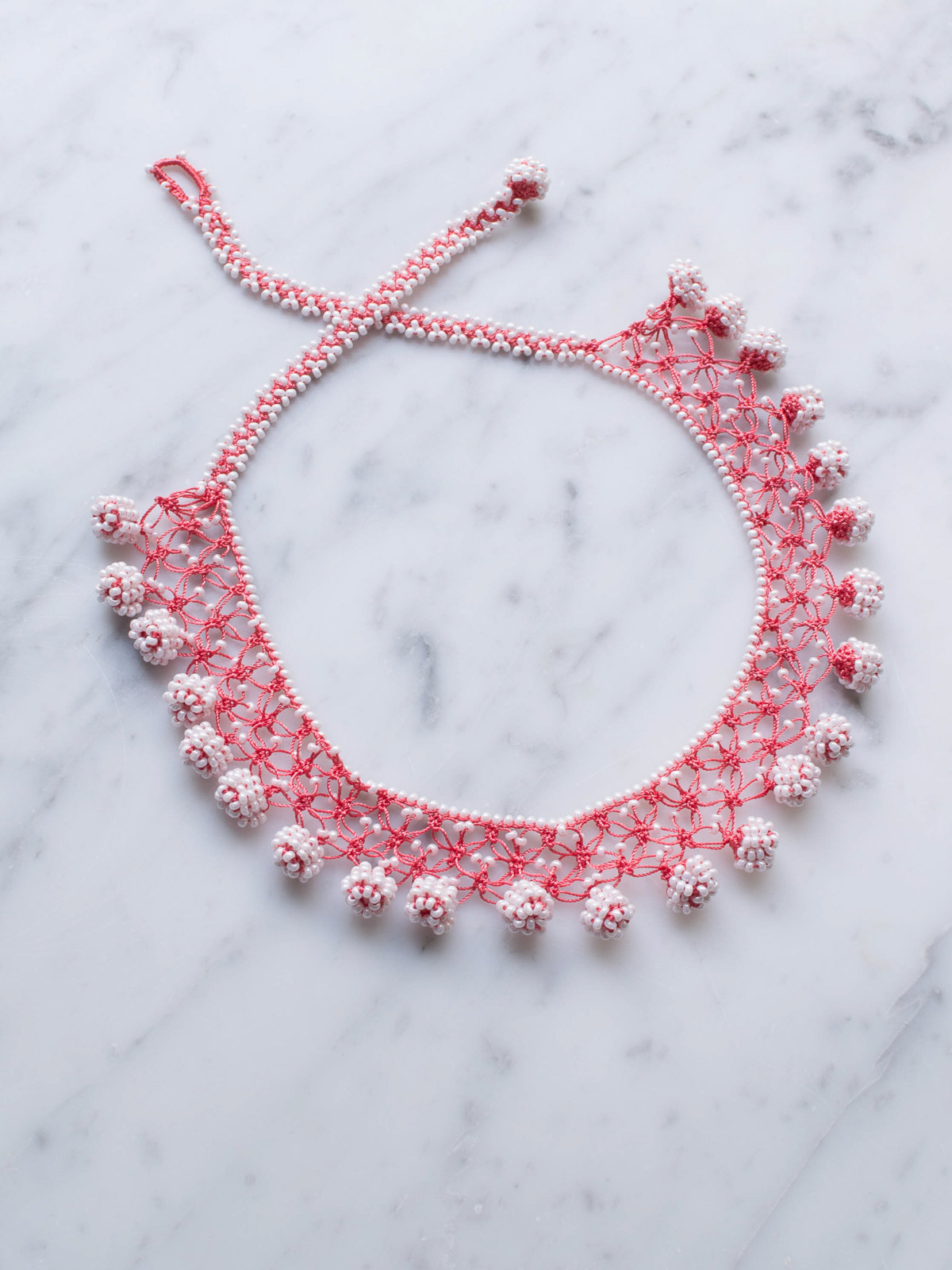 crocheted necklace Dots
